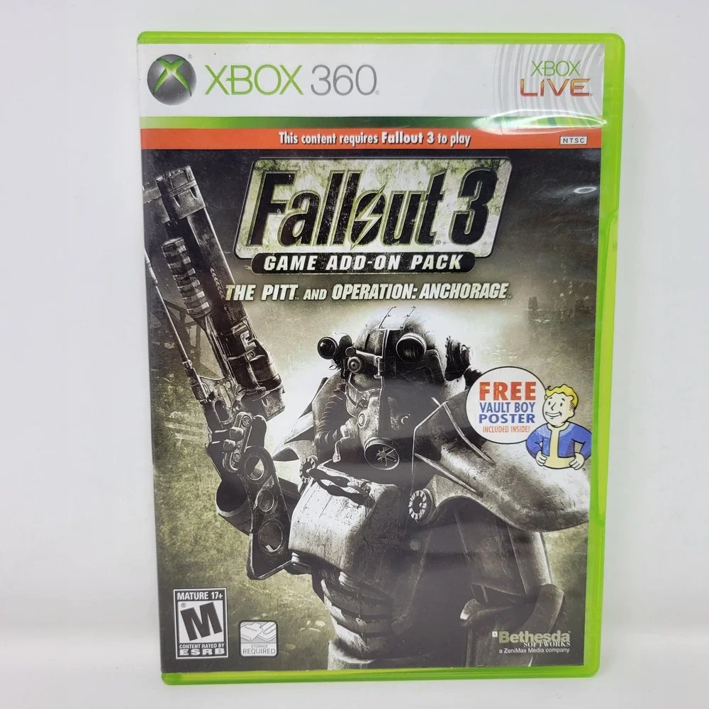 Fallout 3 Game Add-On‎ Pack The Pitt Operation Anchorage Xbox 360 with Poster